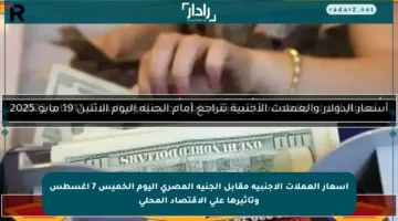 أسعار العملات الأجنبية مقابل الجنيه المصري اليوم الخميس 7 أغسطس وتأثيرها على الاقتصاد المحلي